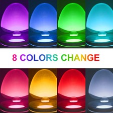 1 PCS Toilet Night Light 8 Color LED Motion Sensor Activated Bathroom Seat