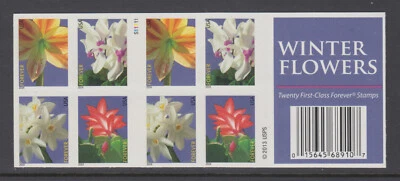 US #4865b Winter Flowers Complete DS Booklet of 20 Mint Never Hinged - Image 1 of 2