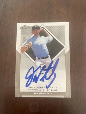 Sam Weatherly #248 2016 Leaf Perfect Game Baseball Card MLB ￼IP AUTO SIGNED - Image 1 of 4