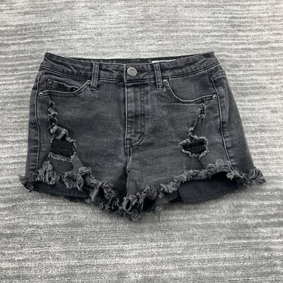 Pantalones Cortos de Jean Aeropostale Talla 2 Para Mujer Cintura Alta Pantalones Cortos Lavado Oscuro Negro Denim Foto 1 de 4