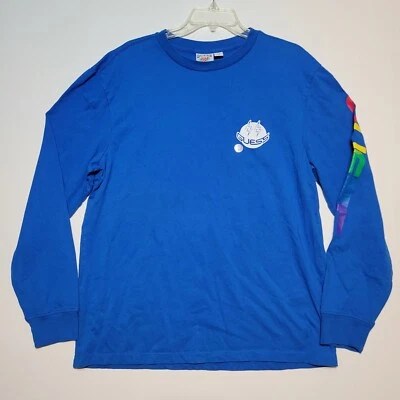 Guess Shirt Mens Large Blue J Balvin Crew Neck Long Sleeve Casual NWOT - Image 1 of 4