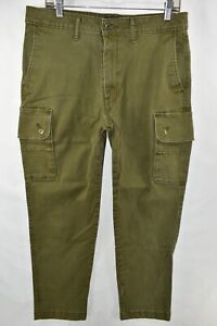 Levi's Slim Tapered Cargo Pants Mens Size 34 Green Meas. 33x26 Short