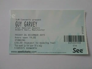 Guy Garvey , Albert Hall Manchester Gig Concert Ticket 2015 - Imagen 1 de 2