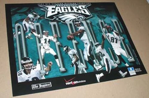 2002 EAGLES EASTERN DIVISION CHAMPIONS DONOVAN MCNABB OFFENSE DAILY NEWS POSTER Cover