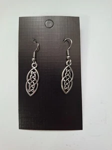 Celtic Continuous Knot Hypoallergenic Dangly Earrings - Picture 1 of 7