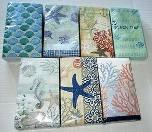 COASTAL GUEST NAPKIN ASSORTMENT #4 26 CT-2 PLY 15 2/3" X 11 2/3"' - Picture 1 of 8