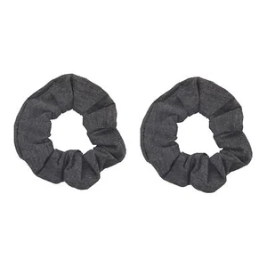 Set of 2 Dark Heather Grey Solid Scrunchies Premium Quality Hair Accessories - Picture 1 of 5