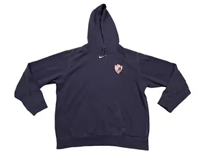 Navy Blue Vintage 90s Nike Center Swoosh Hoodie L Wissahickon Ski Club Penn - Bild 1 von 8