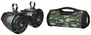 Pair MTX MUD65PL 6.5" 100w LED Tower Speakers For RZR/ATV/UTV/Jeep+Boombox - Picture 1 of 12