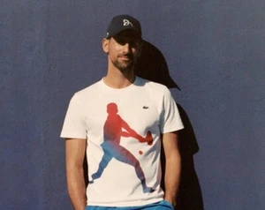 Lacoste Novak Djokovic Tennis Men’s Small White T Classic T Shirt W Hat! New! - Picture 1 of 6