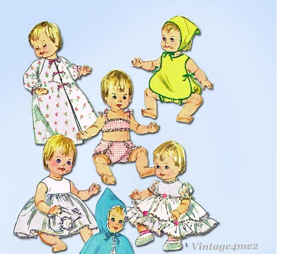 1960s Vintage Simplicity Sewing Pattern 6817 Uncut Ginny Baby 16in Doll Clothes - Image 1 of 4