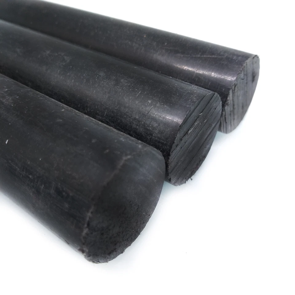 NJ STOCK 3 piezas 27 mm ±10 % diámetro 13" largo PA6 nailon barra redonda barra stock negro Foto 1 de 4