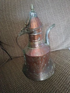 Antique Turkish copper coffee pot 14" In Height - Picture 1 of 8