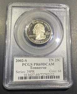 2002-S 25C PCGS PR69DCAM - Silver Tennessee Quarter 🔥🪙🔥 - Picture 1 of 2