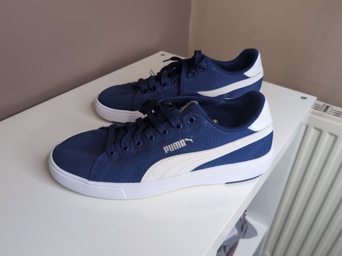 Puma Sneakers stringate da uomo in tela blu UK 9 Ottime condizioni