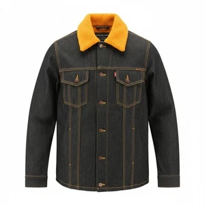 NUDIE JEANS Helmut Men's M Blue Denim Jacket Sherpa Lined Long Sleeve Classic * - Picture 1 of 9