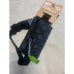 MY TAGALONGS FANNY PACK HYDRATE WAIST BAND BLACK QUILTED WALK RUN NEW - Picture 1 of 4