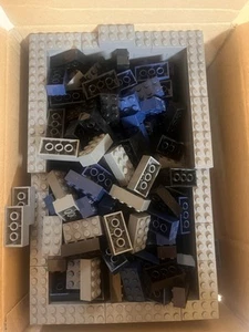 Lego 2x4 Building Blocks, Grey, Navy, Black - Picture 1 of 1