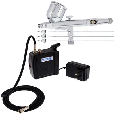 Master 3 Tip G233 PRO AIRBRUSH SET with COMPRESSOR KIT Gravity Dual-Action Hobby - Image 1 of 4