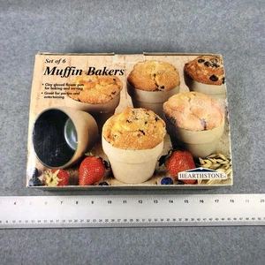 Hearthstone Set di 6 vasi da fiori per muffin smaltati in argilla cottura e servizio 2001 - Foto 1 di 10