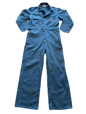 VINTAGE Ben Davis Men Coveralls 36R Blue Twill Workwear Long Sleeve READ - Image 1 of 4