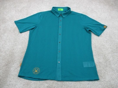 Pearl Izumi 骑行服男式 L 绿色珍珠按扣自行车衬衫 — 第 1/4 张图片