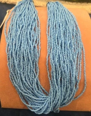 Vintage Nwot Talbots 35 Strand Blue Seed Bead Necklace Statement Chunky 20" - Image 1 of 4