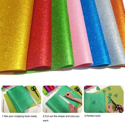 Self-Adhesive Glitter EVA Foam Paper Sponge Sheet , Handmade DIY Materials - Image 1 of 4