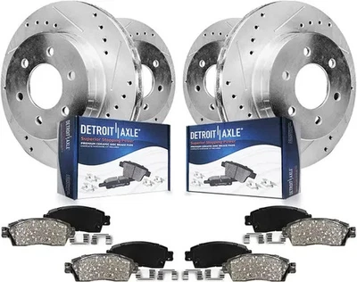 Front Rear Drilled Rotors Brake Pads for Chevy GMC Silverado Sierra 1500 Yukon.. - Image 1 of 4
