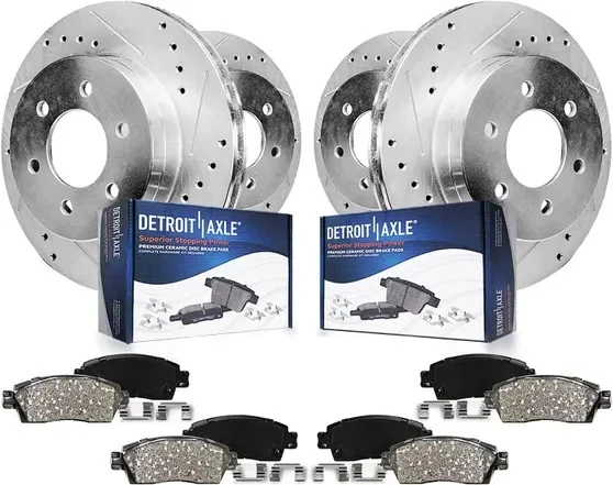 Front Rear Drilled Rotors Brake Pads for Chevy GMC Silverado Sierra 1500 Yukon.. - Image 1 of 4