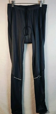 Trayl Black Cycling Bike Tights Pants Medium Gel Pad Reflective - Image 1 of 4