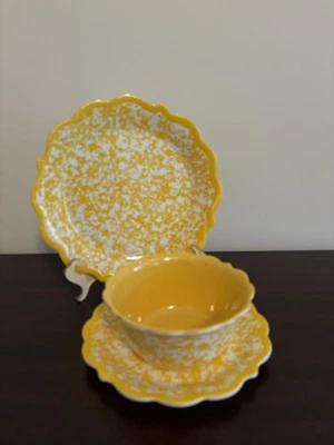 Plato de melamina de plástico para mujer Pioneer COUNTRY SPLATTER tazón ensalada cena amarillo Foto 1 de 2