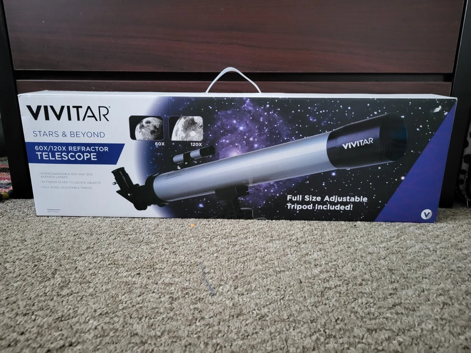 NUEVO Telescopio Portátil Vivitar con Trípode LIGERO DURADERO BARRIL DE ALUMINIO Foto 1 de 1