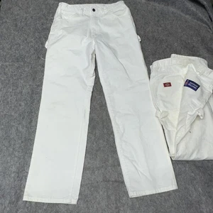 Dickies Sherman Williams Pantaloni Pittori Falegname Uomo 31x30 Bianco - 2 Paia - (2S - Foto 1 di 7