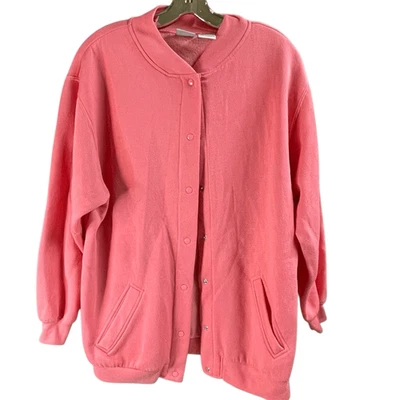 BLAIR женщин застежки куртка толстовка стиль передние карманы Sz средний розовый - Изображение 1 из 4