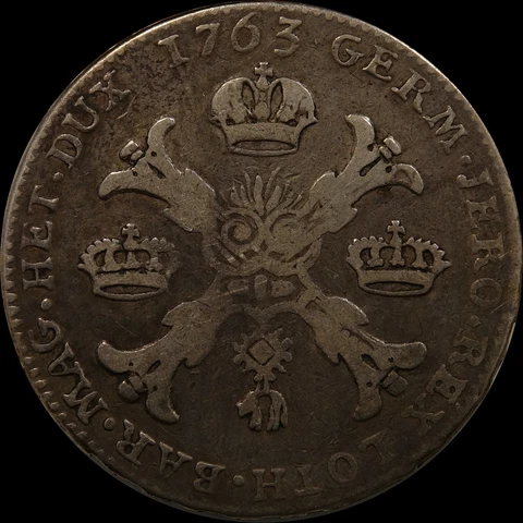 1763 Austrian Netherlands Kronenthaler Belgium crown size rare silver toned coin Cover
