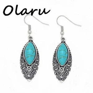 Tibet Trendy Stone Drop Earrings Jewelry For Woman - Picture 1 of 5