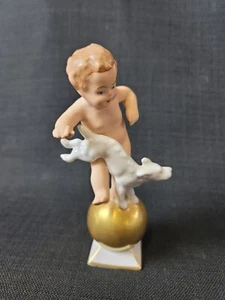 Vintage Gerold Porzellan Porcelain Boy With Dog - Picture 1 of 13
