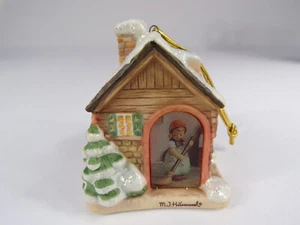 Vintage M J Hummel Ornament Company's Coming Winter Christmas w/Gold Hanger L24 - Picture 1 of 7