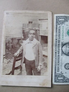 RARE 1890 Antique Cabinet Photo, African American Boy, Greenwood Mississippi - Picture 1 of 4