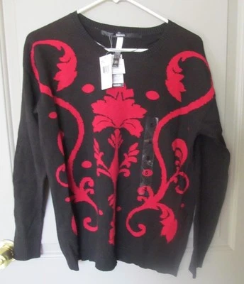Kensie Women's Black and Red Patterned Sweater Size Small NWT  - Image 1 of 2