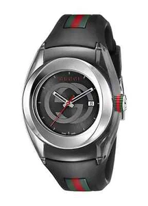 NEW GUCCI SYNC L Stainless Steel with Black Rubber Strap Unisex Watch YA137301 - Picture 1 of 1