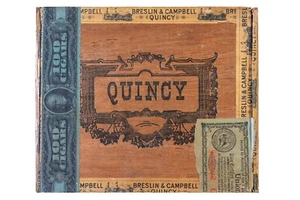Scarce 1910s "Quincy" 100 cedar cigar box in excellent condition - Picture 1 of 8