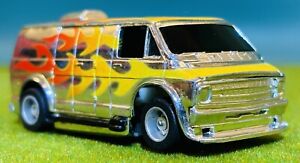 Tyco Dodge Van Slot Car Chrome Flames HP2 Curvehugger Chassis Works! Vintage