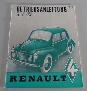 Instrucciones Servicio Renault 4 Cv „Milhojas "Tipo R. 1062-2071 Von 1953 - Imagen 1 de 4