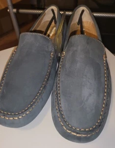 Hush Puppies Bounce Collection Quality Blue Leather Dress Loafers Men’s Size 9M - Picture 1 of 14
