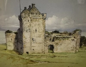 Alec Fraser Radierung Skipness Castle schottisch 16,75” x 12,75” - Bild 1 von 9
