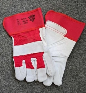 Red Canadian Rigger Work Gloves Heavy Duty Leather Safety Gardening XL - Picture 1 of 1
