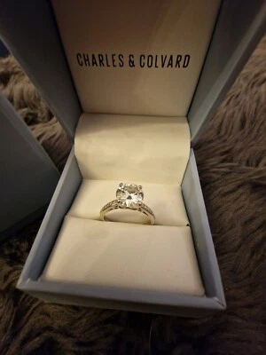 100% Authentic 3ct Charles & Colvard C&C Moissanite Diamond Ring Brilliant 14kt - Image 1 of 4