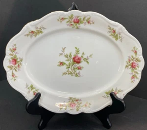 Vintage Johann Haviland Bavaria Germany Moss Rose China 13”Oval Serving Platter - Picture 1 of 8